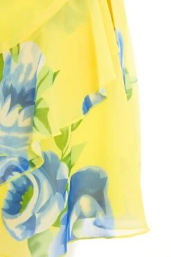 Yellow Floral Wrap Mini Skirt -Chic Summer Shop 00100038548 ZS