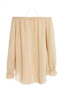 Beige Bardot Necklace Top -Chic Summer Shop 00100038574 ZB