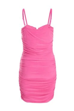 Pink V Neck Bodycon Mini Dress 12 Pink V Neck Bodycon Mini Dress -Chic Summer Shop 00100038576 ZB