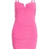Pink V Neck Bodycon Mini Dress -Chic Summer Shop 00100038576 ZM