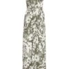 Khaki Tropical Print Maxi Dress -Chic Summer Shop 00100038590 ZM