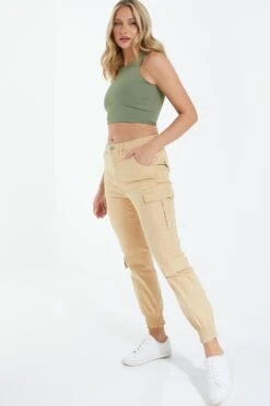 Camel Skinny Cargo Trousers 11 Camel Skinny Cargo Trousers -Chic Summer Shop 00100038605 XS