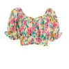 Multicoloured Floral Tie Back Crop Top 2 Multicoloured Floral Tie Back Crop Top -Chic Summer Shop 00100038613 ZM