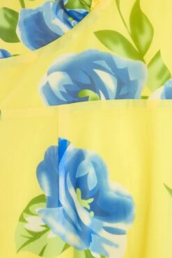 Curve Yellow Floral Midaxi Dress -Chic Summer Shop 00100038632 ZS