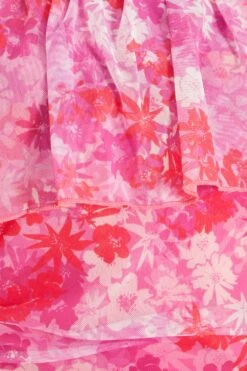 Pink Floral Ruched Bardot Mini Dress -Chic Summer Shop 00100038657 ZS