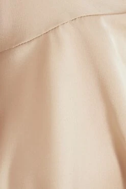 Stone Satin Frill Cuff Blouse -Chic Summer Shop 00100038665 ZS