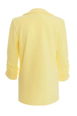 Yellow Ruched Sleeve Blazer 12 Yellow Ruched Sleeve Blazer -Chic Summer Shop 00100038678 ZB