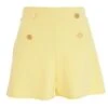 Yellow Button Tailored Shorts -Chic Summer Shop 00100038680 ZM