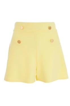 Yellow Button Tailored Shorts