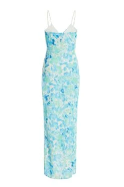 Blue Wrap Ruched Maxi Dress 12 Blue Wrap Ruched Maxi Dress -Chic Summer Shop 00100038687 ZB