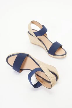 Navy Low Wedge Sandals -Chic Summer Shop 00100038692 XS