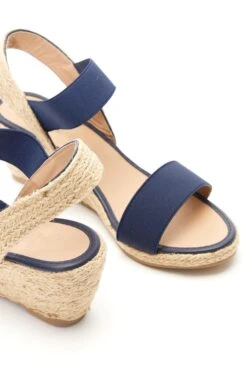 Navy Low Wedge Sandals -Chic Summer Shop 00100038692 ZB