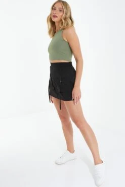 Black Cargo Mini Skirt 11 Black Cargo Mini Skirt -Chic Summer Shop 00100038777 XS