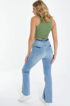 Khaki Crop Top -Chic Summer Shop 00100038786 XB