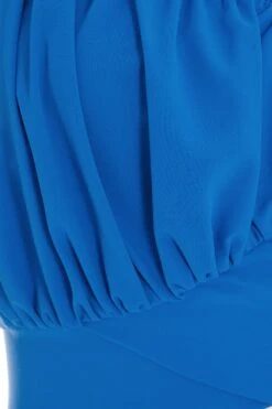 Blue Ruched Crop Top -Chic Summer Shop 00100038789 ZS