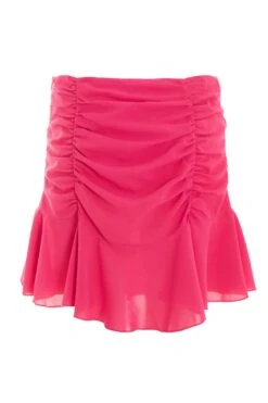 Pink Ruched Mini Skirt -Chic Summer Shop 00100038792 ZB
