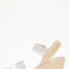 Silver Diamante Low Wedge Sandals -Chic Summer Shop 00100038793 ZM