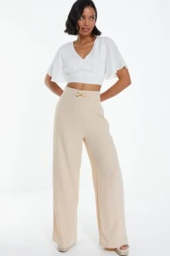 Stone Buckle Palazzo Trousers -Chic Summer Shop 00100038803 XM