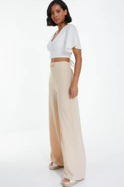 Stone Buckle Palazzo Trousers -Chic Summer Shop 00100038803 XS