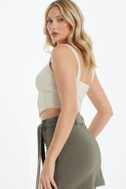 Stone Corset Crop Top -Chic Summer Shop 00100038805 XB