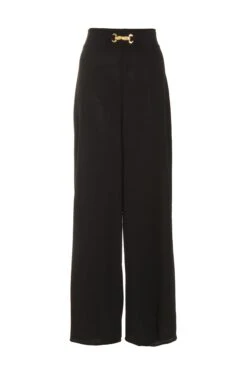 Black Buckle Palazzo Trousers