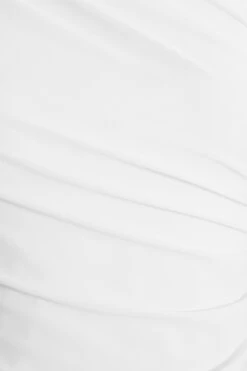 Cream Ruched High Neck Top -Chic Summer Shop 00100038912 ZS