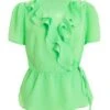 Green Frill Peplum Blouse -Chic Summer Shop 00100038919 ZM