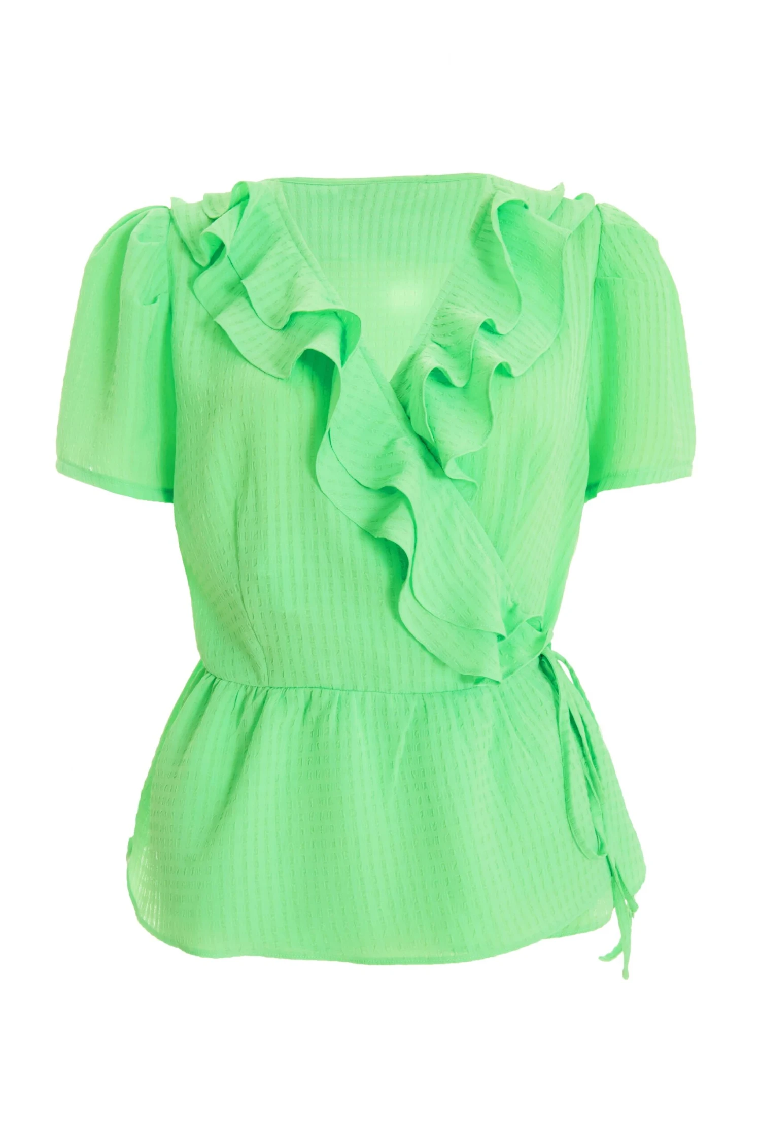 Green Frill Peplum Blouse 3 Green Frill Peplum Blouse