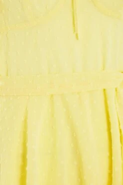 Yellow Chiffon Tie Front Playsuit -Chic Summer Shop 00100038929 ZS