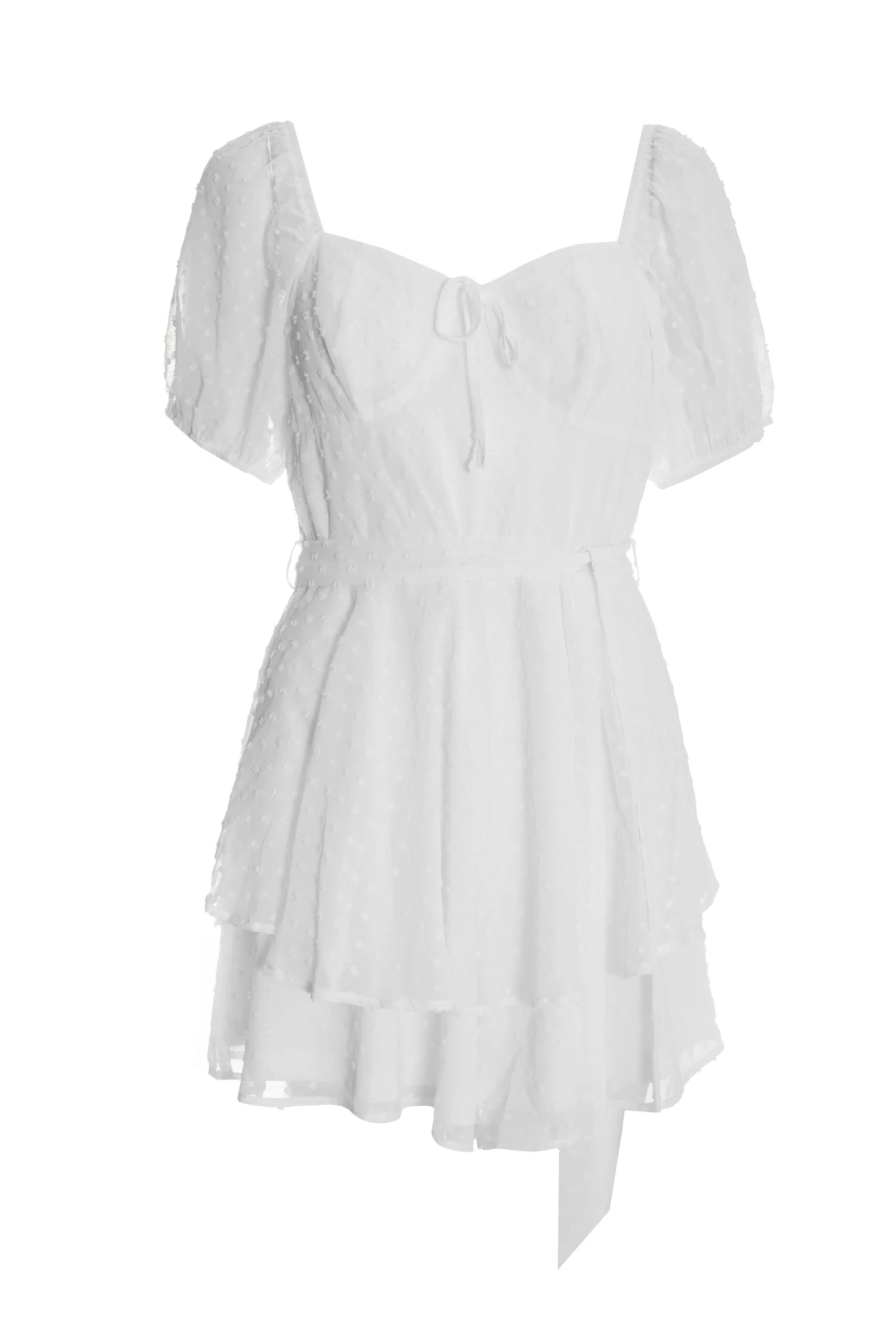 White Chiffon Tie Front Playsuit 3 White Chiffon Tie Front Playsuit