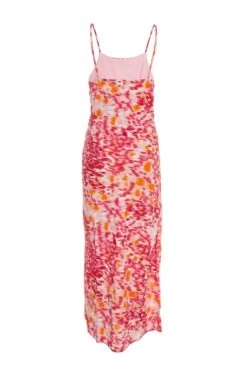 Pink Brush Stroke Ruched Midaxi Dress -Chic Summer Shop 00100038960 ZB