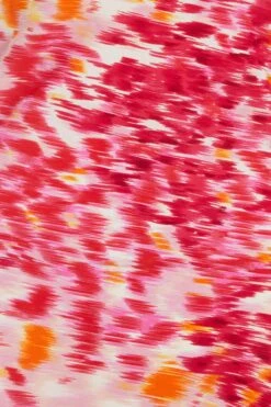 Pink Brush Stroke Ruched Midaxi Dress -Chic Summer Shop 00100038960 ZS