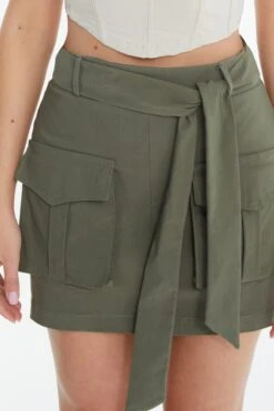 Khaki Cargo Mini Skirt 13 Khaki Cargo Mini Skirt -Chic Summer Shop 00100038977 ZS