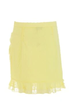 Yellow Chiffon Dobby Frill Mini Skirt -Chic Summer Shop 00100039046 ZB