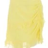 Yellow Chiffon Dobby Frill Mini Skirt -Chic Summer Shop 00100039046 ZM