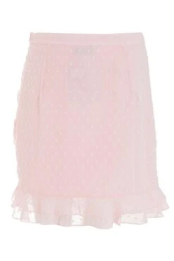 Pink Chiffon Dobby Frill Mini Skirt 12 Pink Chiffon Dobby Frill Mini Skirt -Chic Summer Shop 00100039047 ZB