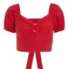 Red Cut Out Crop Top -Chic Summer Shop 00100039048 ZM
