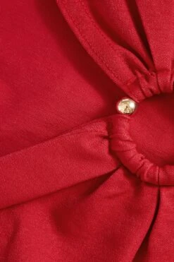 Red Cut Out Crop Top -Chic Summer Shop 00100039048 ZS