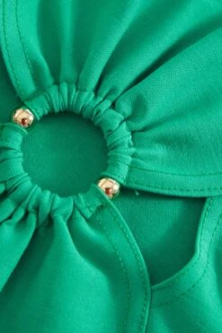 Jade Green Cut Out Crop Top -Chic Summer Shop 00100039051 ZS