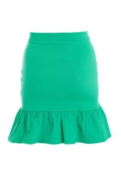 Jade Green Ruched Mini Skirt -Chic Summer Shop 00100039053 ZB