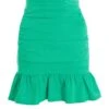 Jade Green Ruched Mini Skirt -Chic Summer Shop 00100039053 ZM