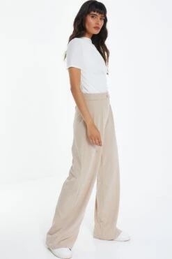 Stone High Waisted Palazzo Trousers -Chic Summer Shop 00100039070 XS