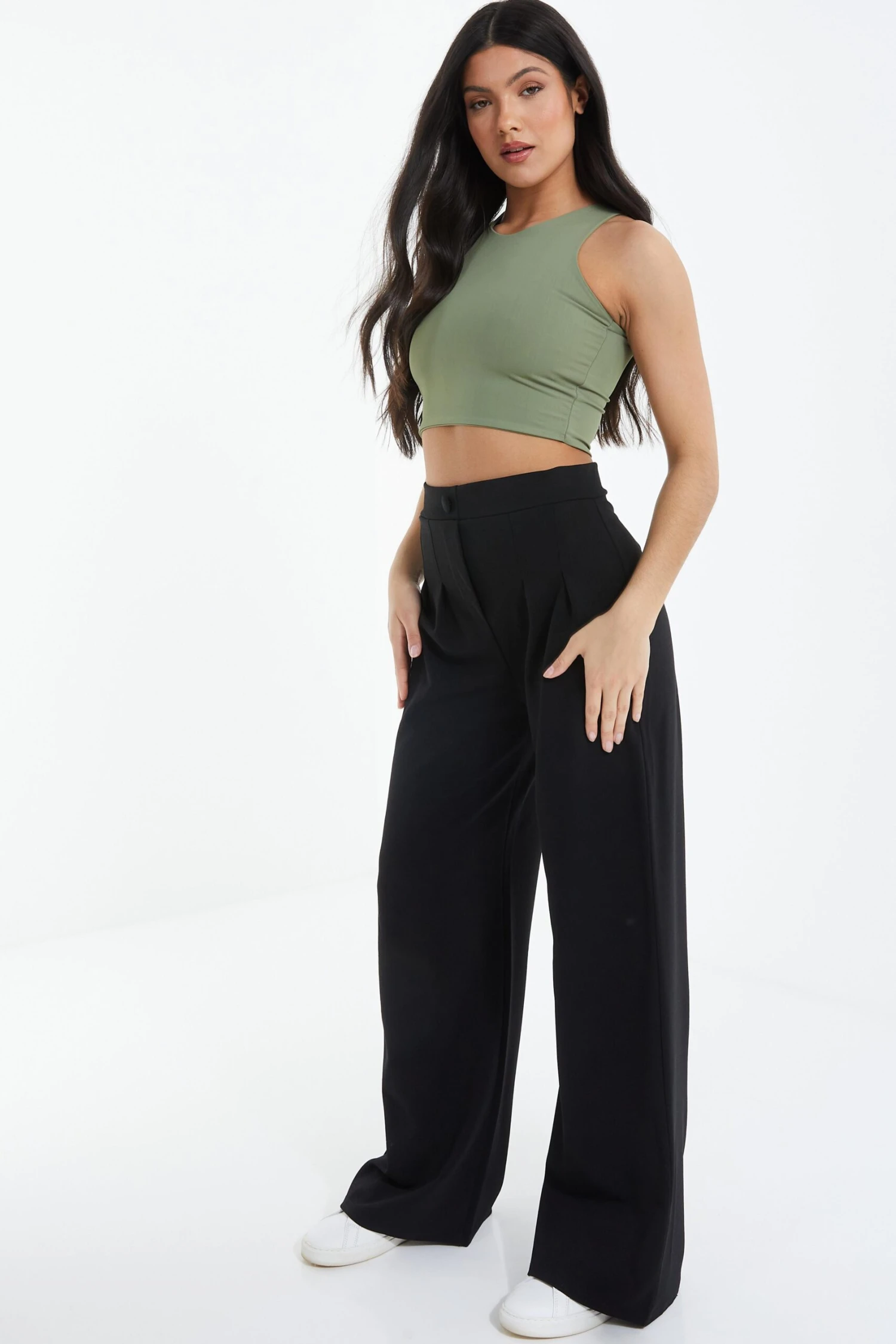 Black High Waisted Palazzo Trousers 6 Black High Waisted Palazzo Trousers - Image 4