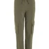 Khaki Tie Waist Cargo Trousers -Chic Summer Shop 00100039074 ZM