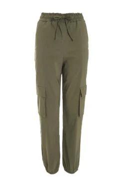 Khaki Tie Waist Cargo Trousers