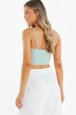 Mint Cropped Corset Top -Chic Summer Shop 00100039085 XB