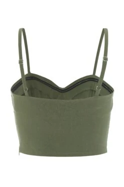 Khaki Cropped Corset Top -Chic Summer Shop 00100039087 ZB