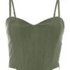 Khaki Cropped Corset Top 2 Khaki Cropped Corset Top -Chic Summer Shop 00100039087 ZM