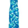 Petite Blue Tropical Print Midaxi Dress -Chic Summer Shop 00100039108 ZM
