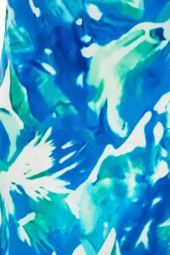 Petite Blue Tropical Print Midaxi Dress -Chic Summer Shop 00100039108 ZS